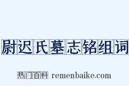 尉迟氏墓志铭组词是什么意思的图片